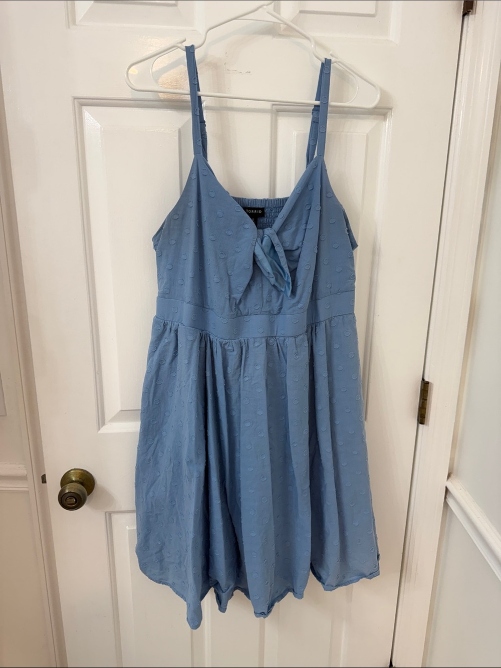 torrid Light Blue Mini Dress with Tie Front